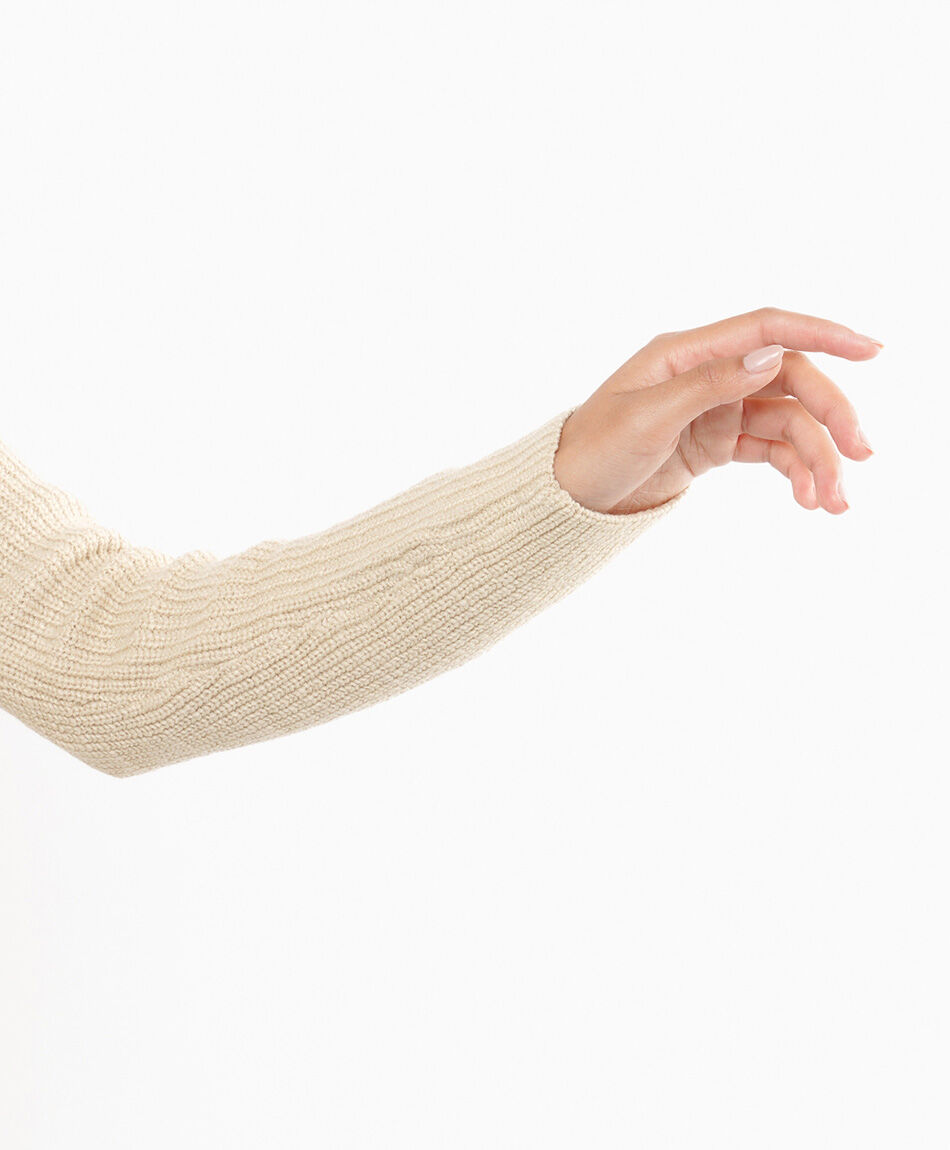 Cardigan mujer amarras beige