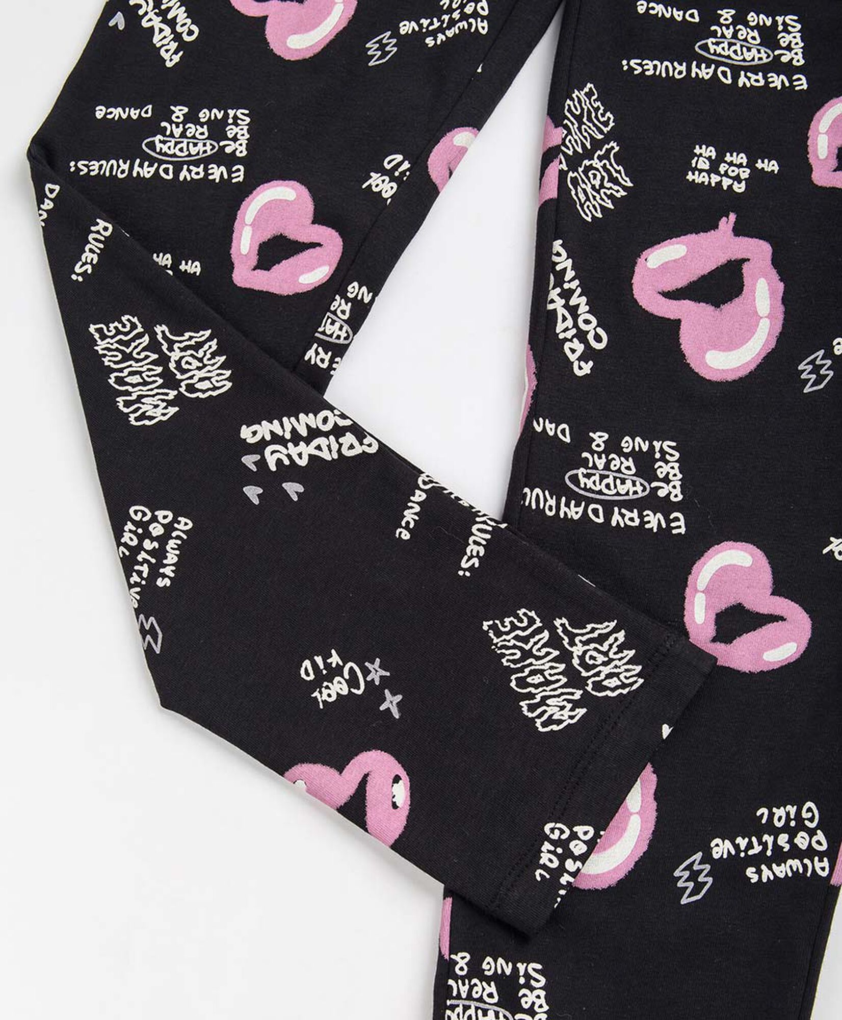 Pack 2 leggins niñas texto y rosado Pack 2 leggins niñas texto y rosado