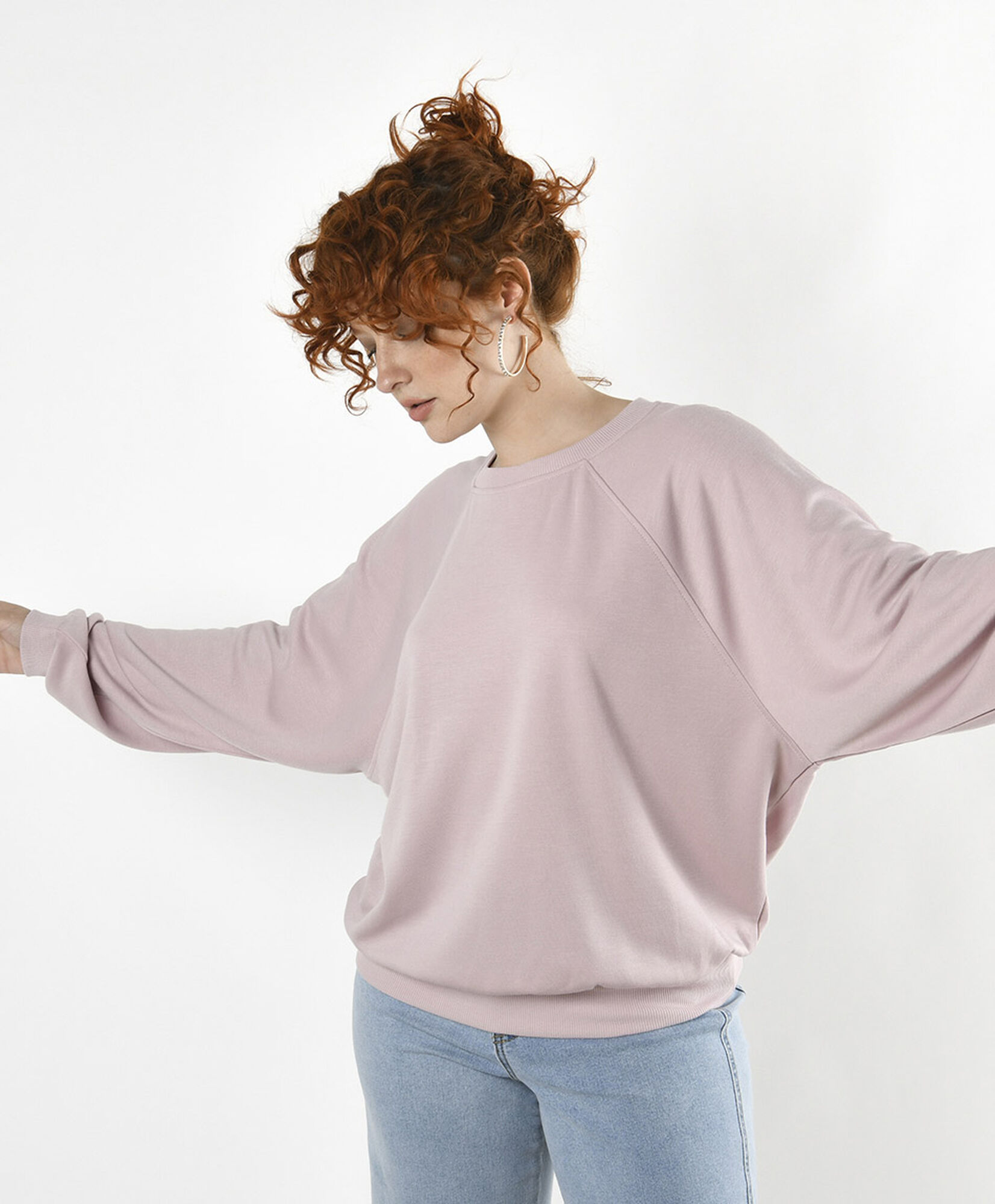 Polerón mujer liso oversize rosado Polerón mujer liso oversize rosado