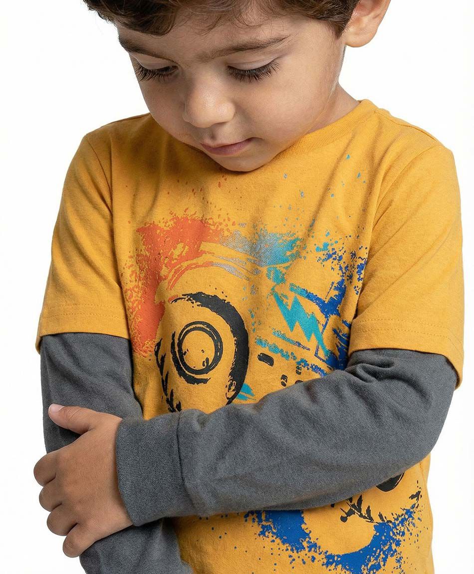 Polera beb&eacute; estampado auto