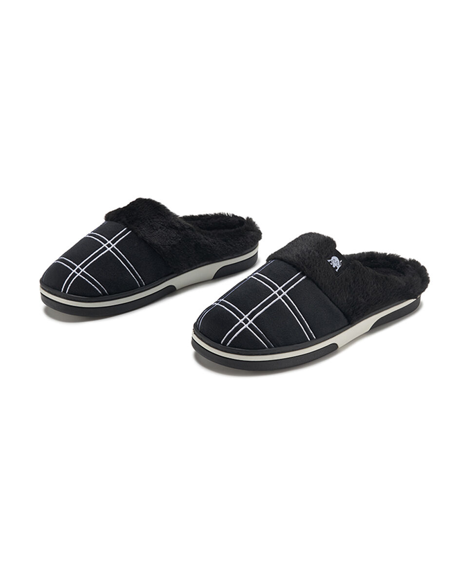 Pantufla hombre cuadros forrada