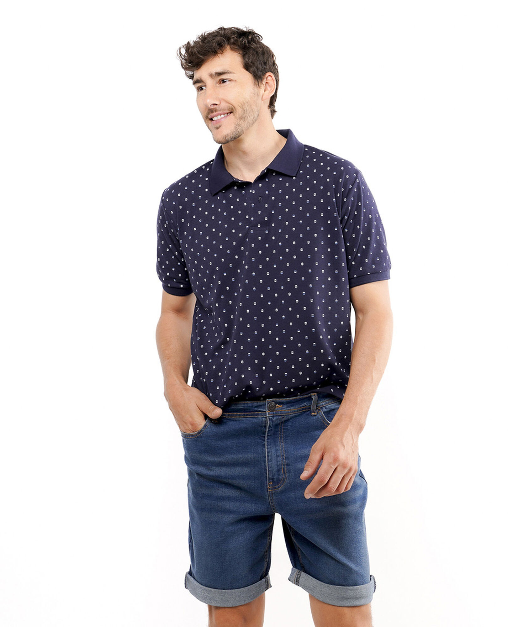 Short hombre mezclilla basta doblada Short hombre mezclilla basta doblada