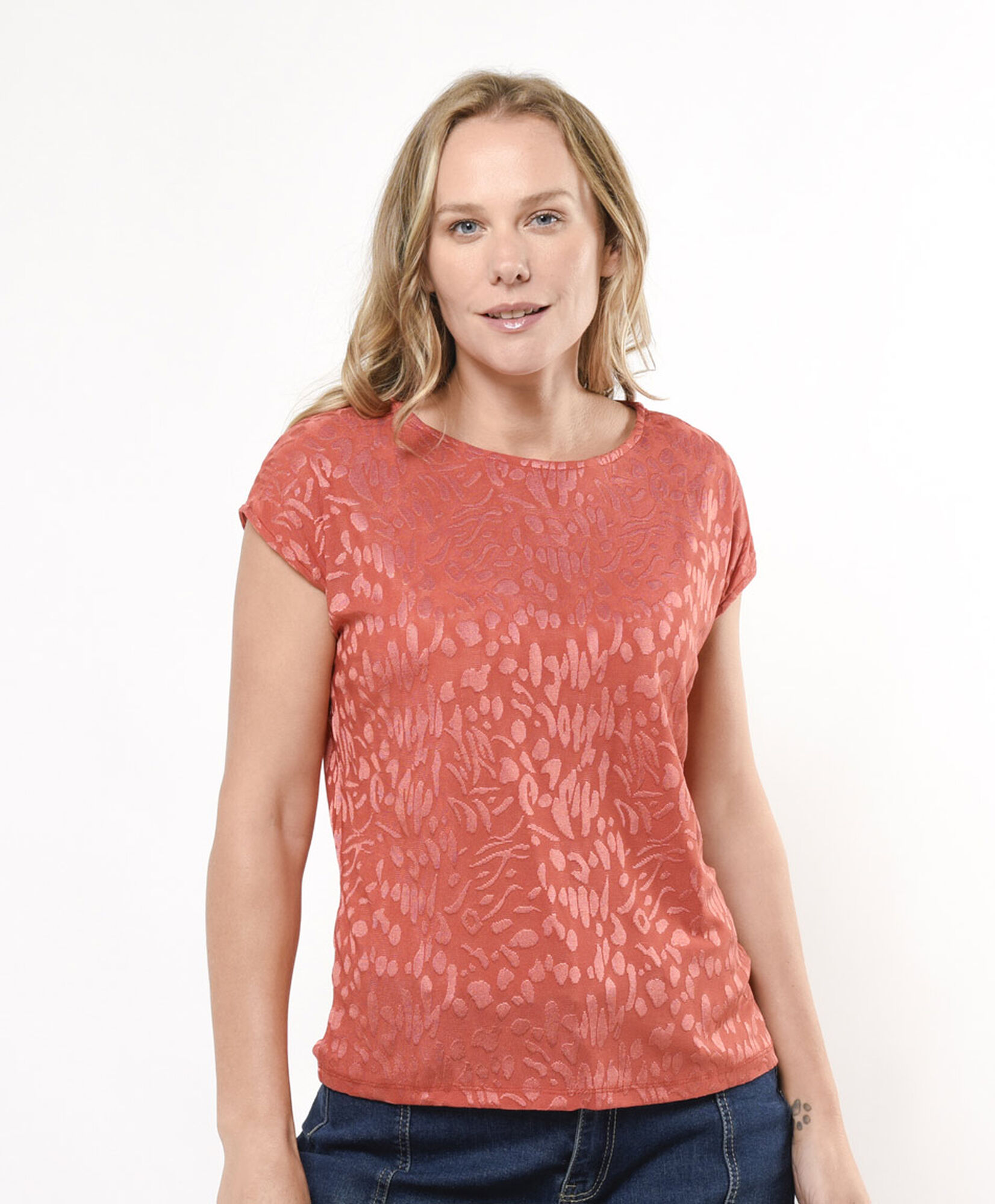 Polera mujer print textura Polera mujer print textura