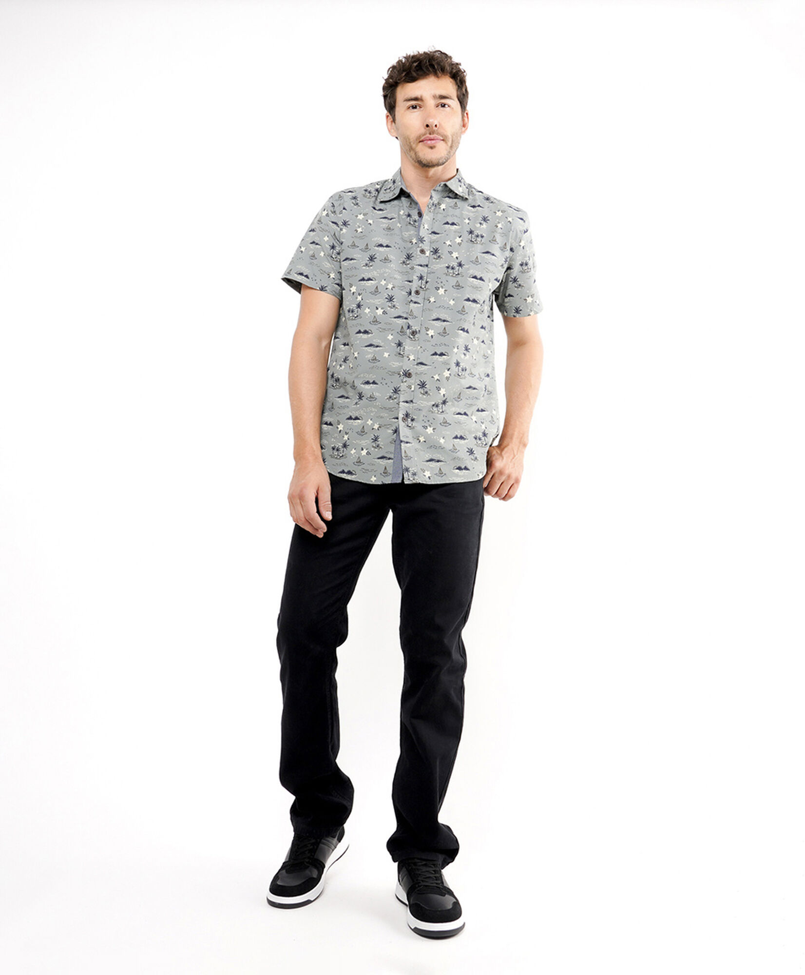 Camisa hombre estampado islas Camisa hombre estampado islas
