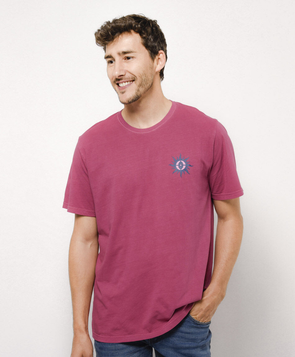 Polera hombre doble estampado sol