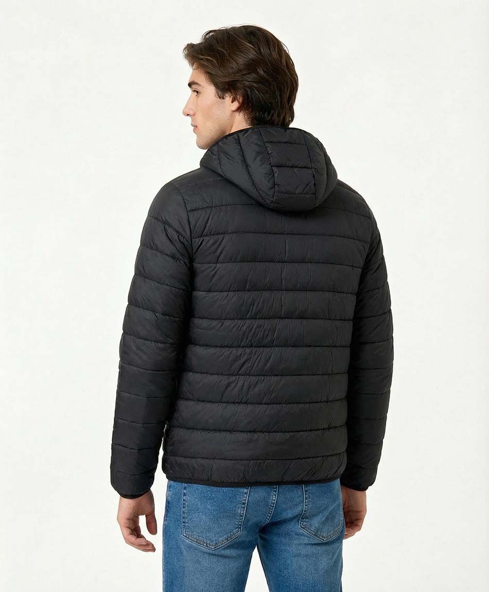 Parka deportiva hombre acolchada negro