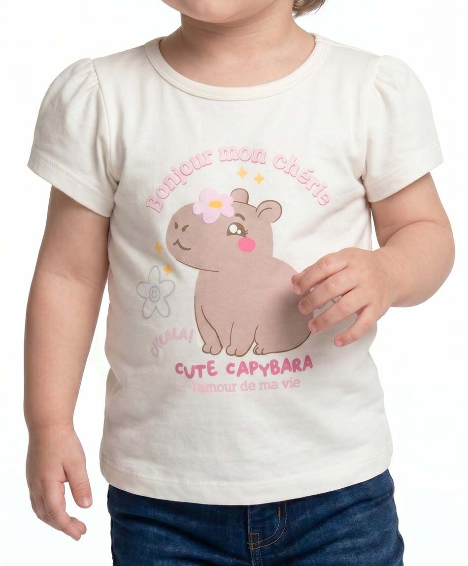 Polera beb&eacute; cute capibara