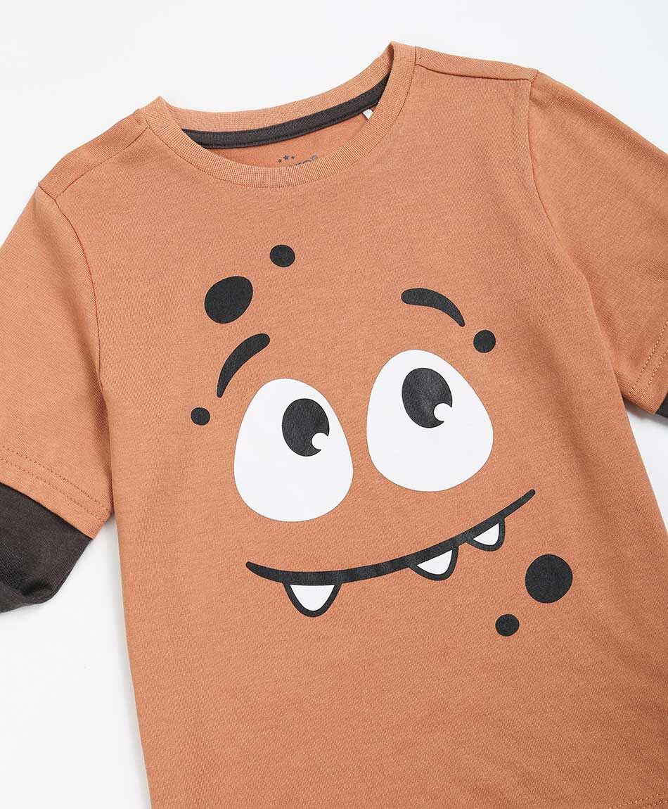 Polera beb&eacute; estampado carita