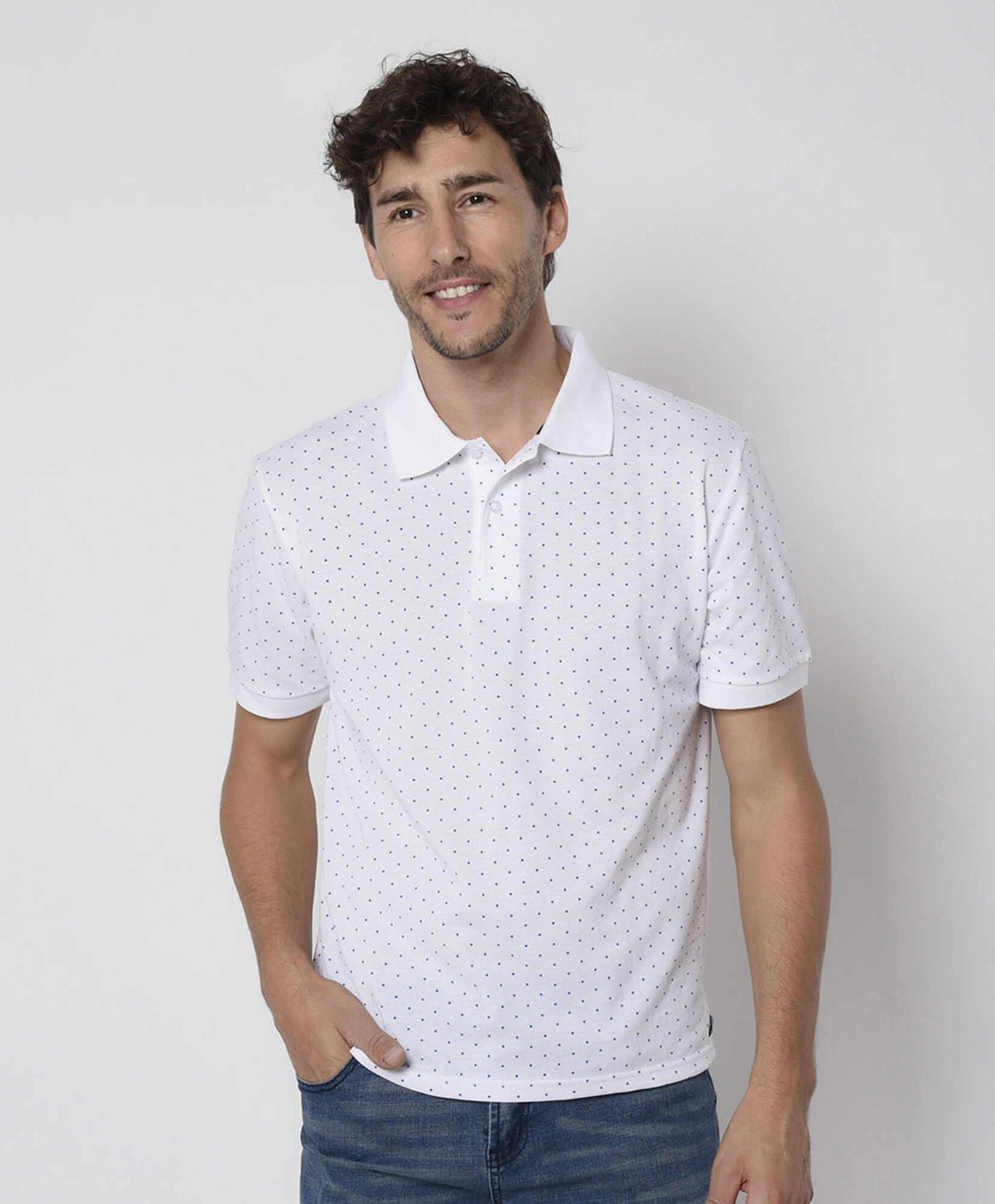 Polera hombre puntos cuello piqué Polera hombre puntos cuello piqué