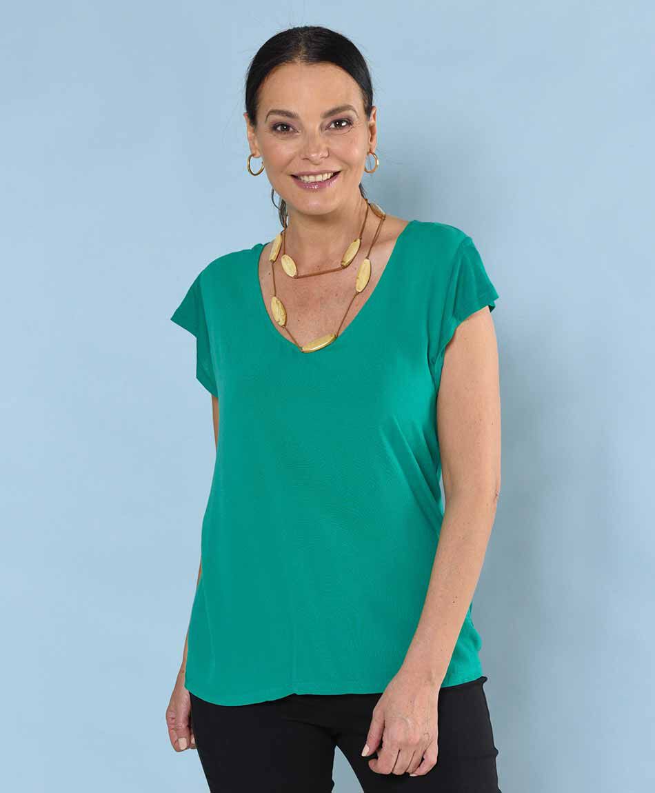 Polera manga mini cuello redondo