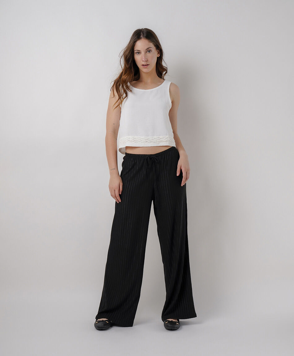 Pantal&oacute;n mujer jacquard wide leg