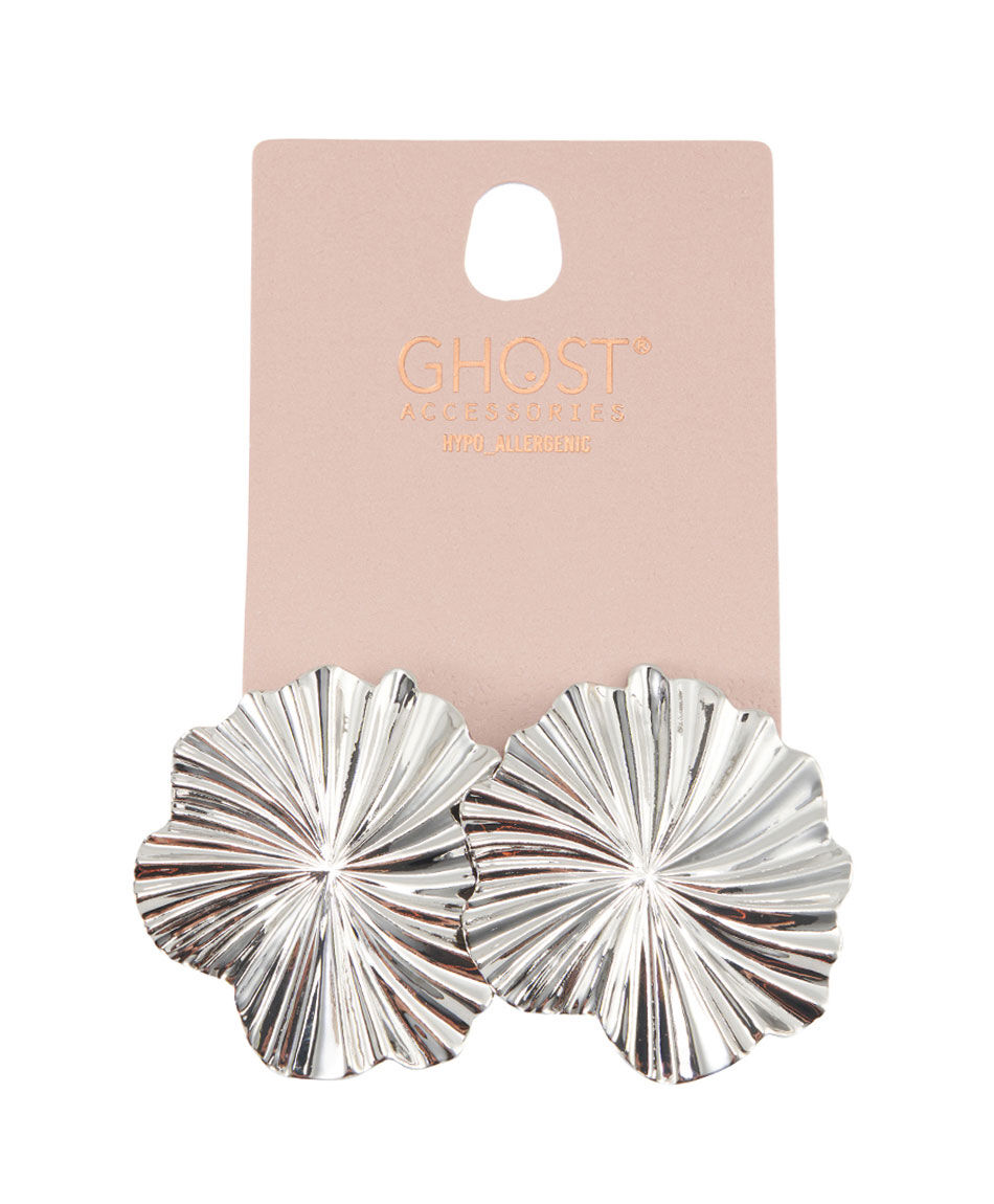 Aros mujer flores silver