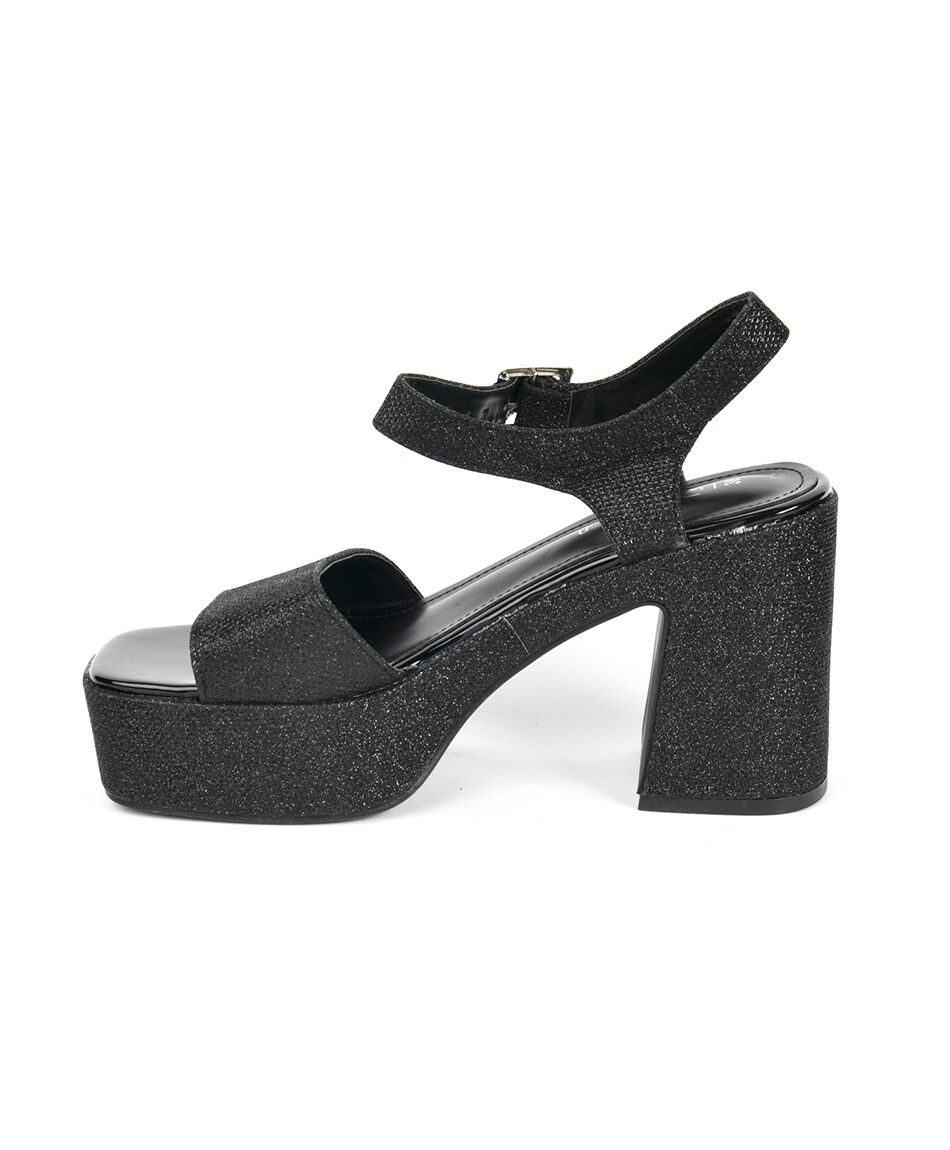 Sandalia mujer brillos alto