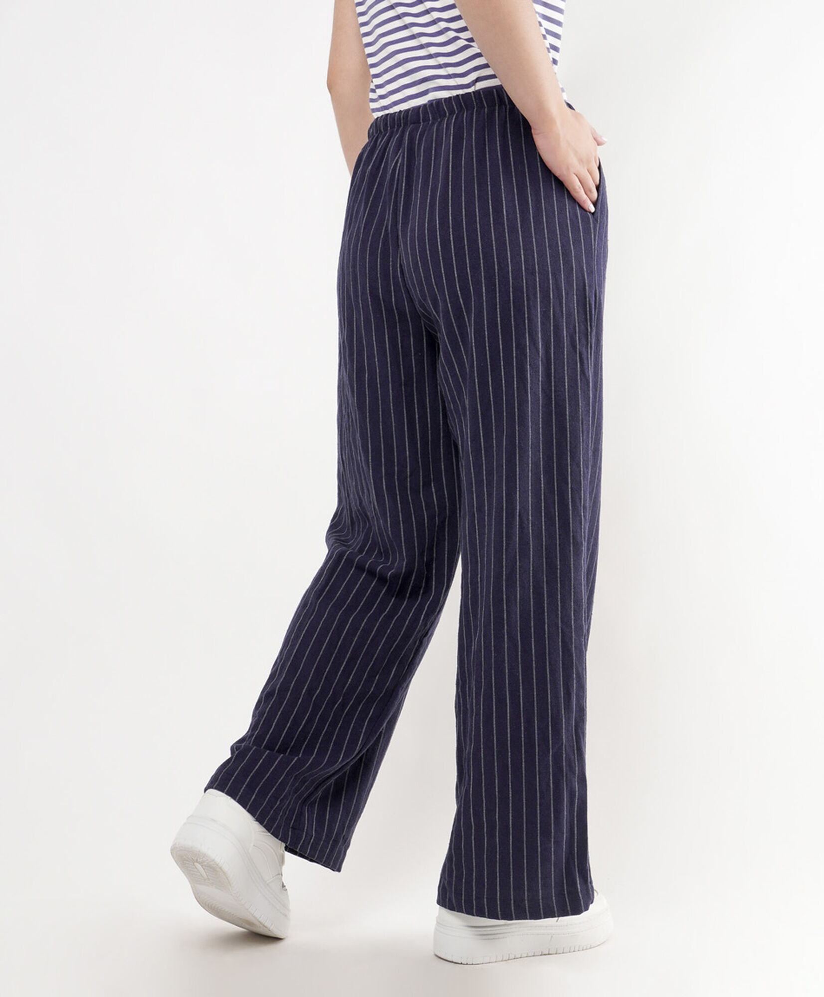 Pantalón mujer ancho azul wide Pantalón mujer ancho azul wide