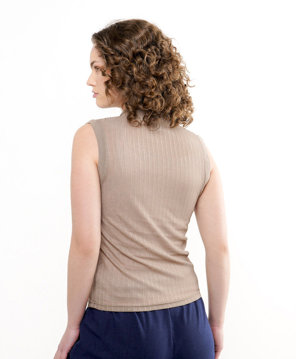 Polera mujer polo jacquard