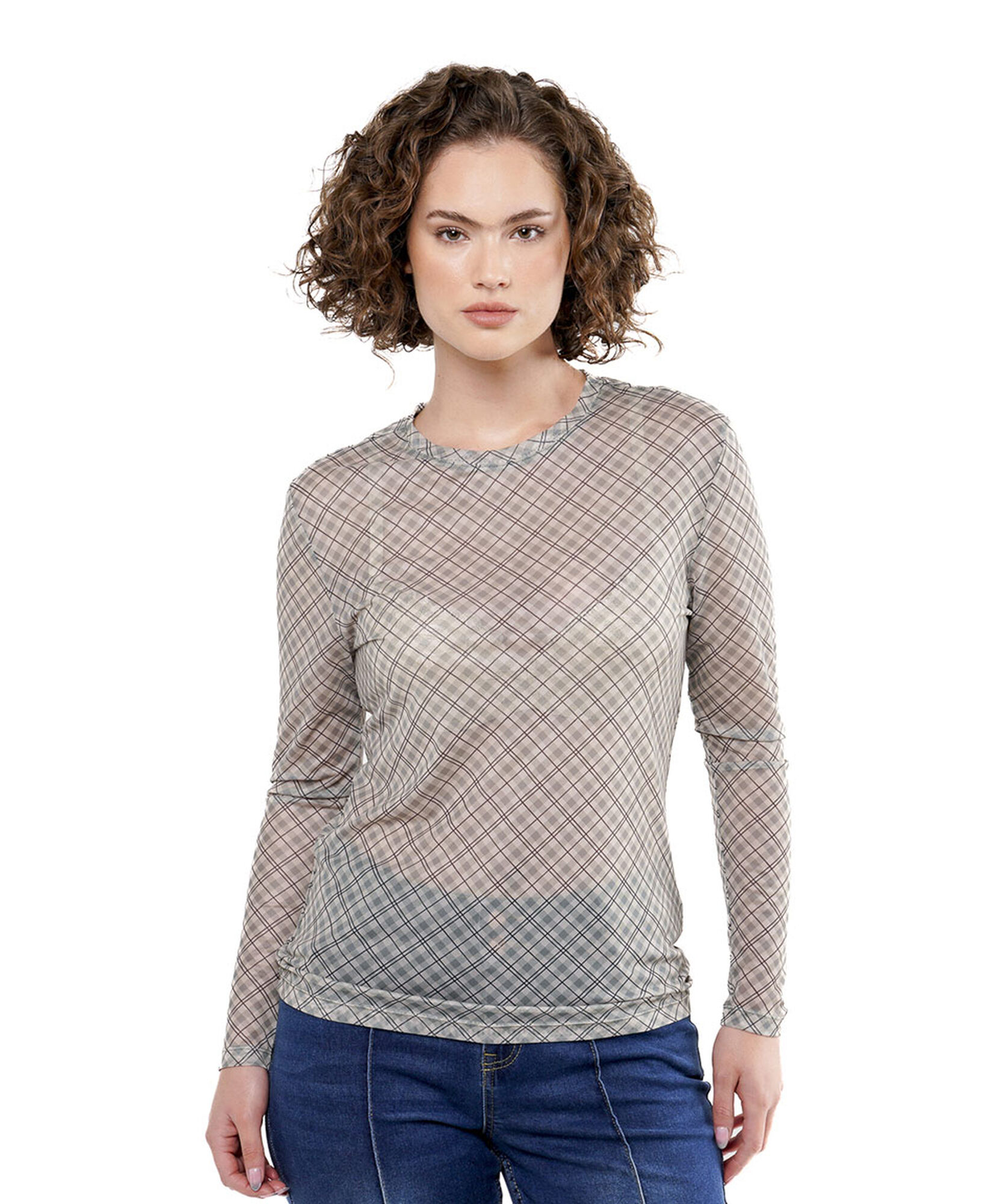 Polera mujer rombos mesh Polera mujer rombos mesh