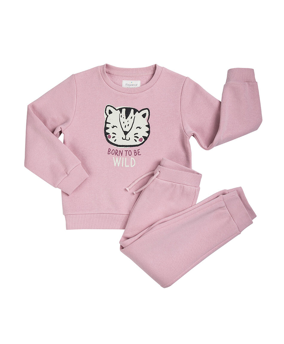 Set buzo beb&eacute; wild rosado