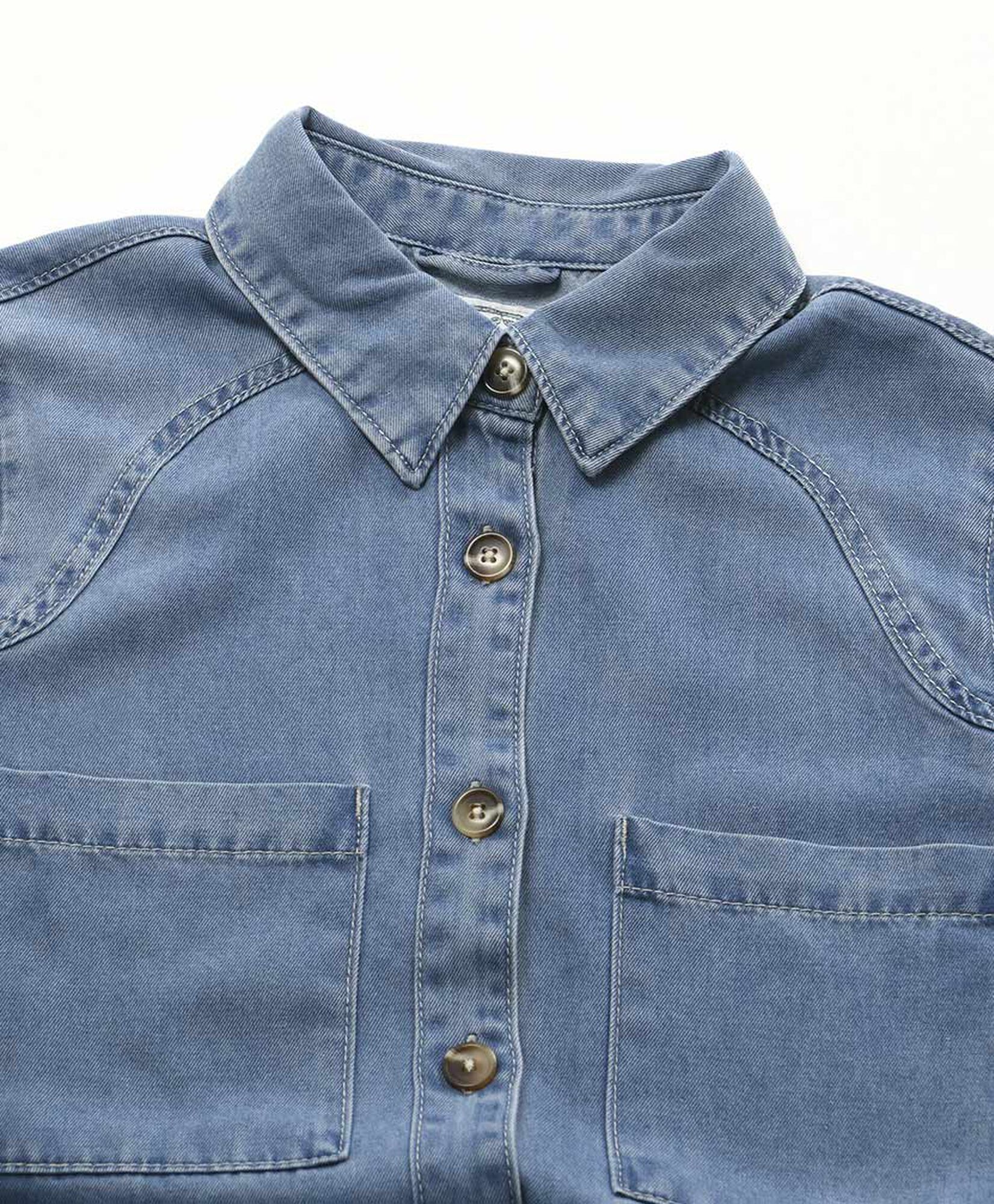 Blusa mujer denim doble bolsillo Blusa mujer denim doble bolsillo
