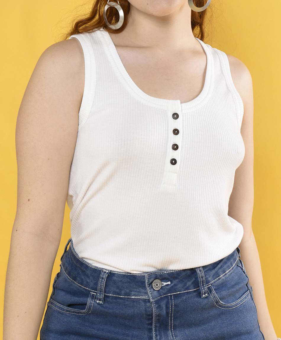 Polera rib botones