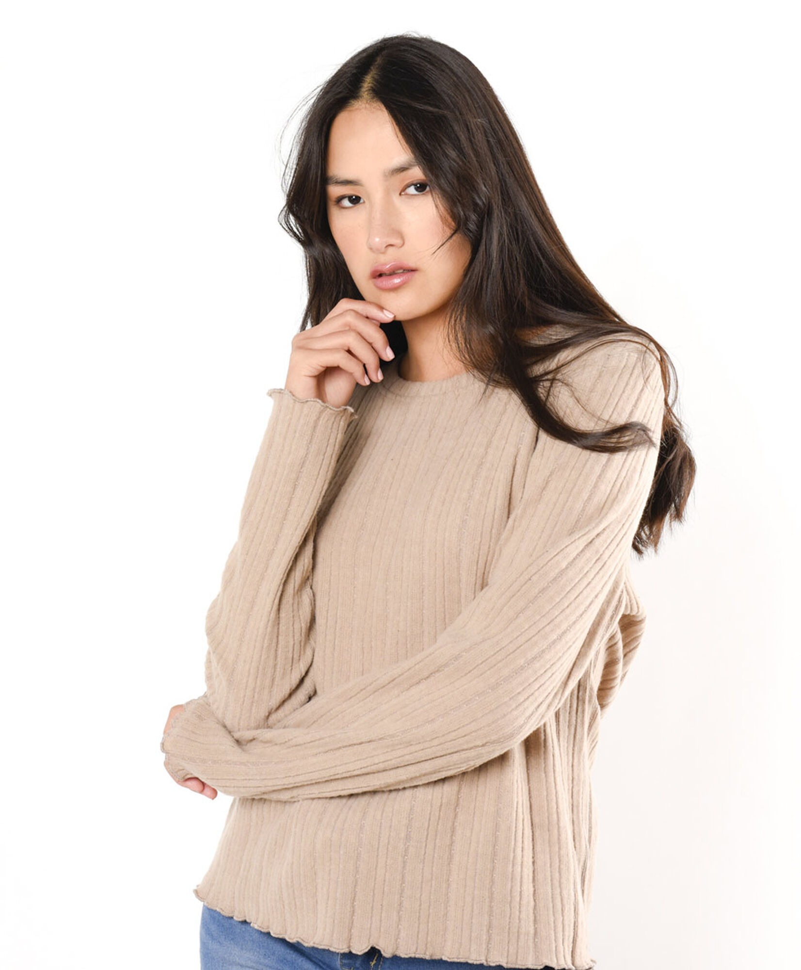 Polera mujer jacquard basta irregular Polera mujer jacquard basta irregular