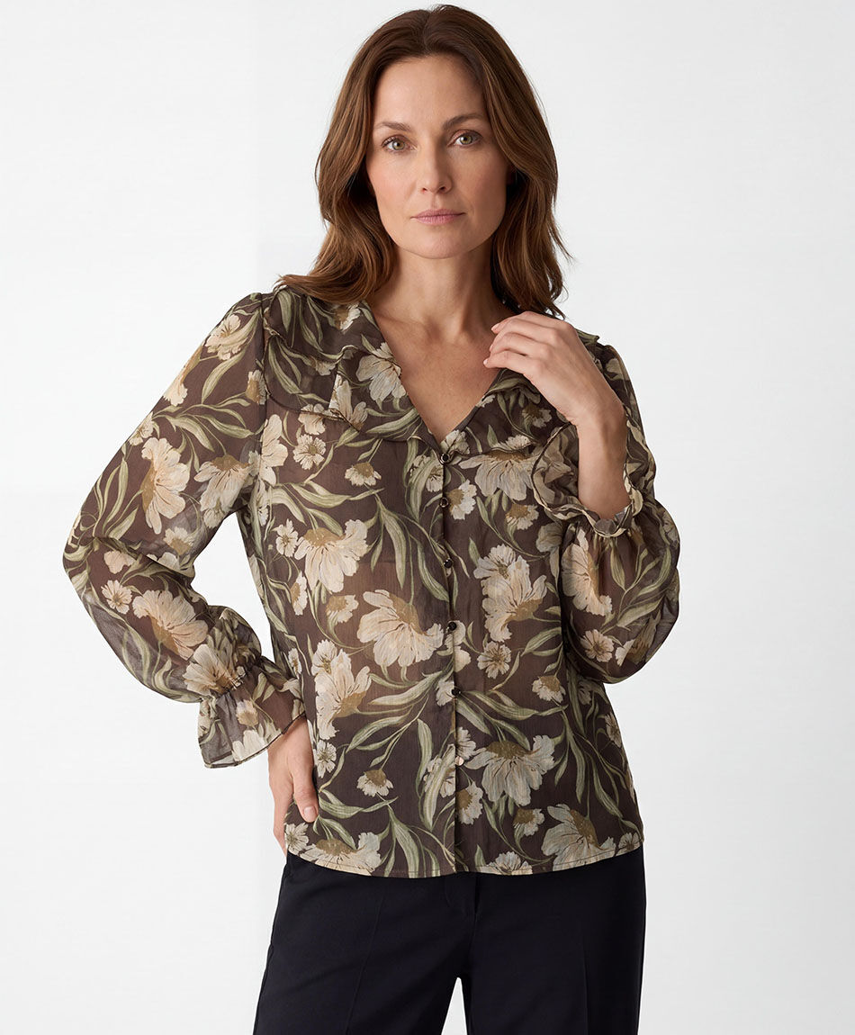Blusa mujer chiffon flores