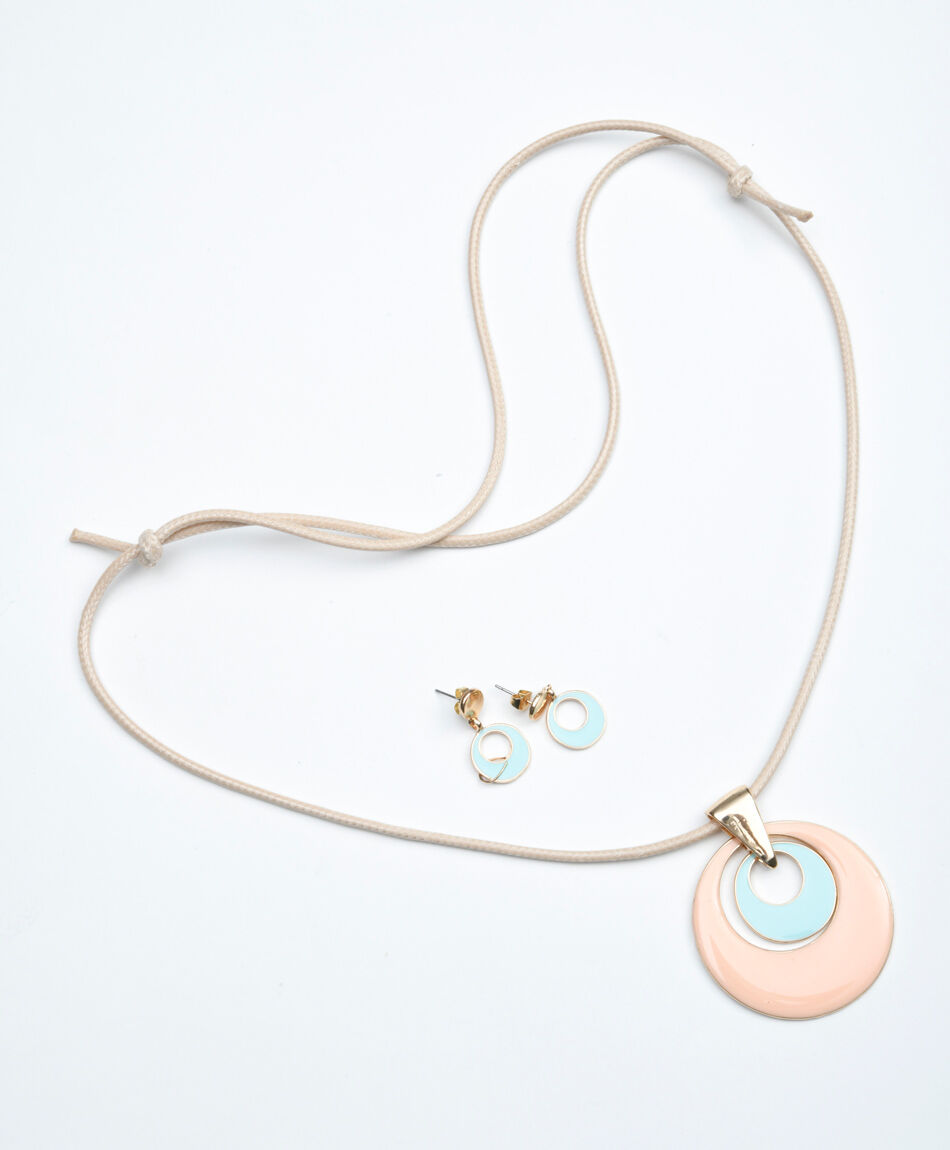 Set collar + aros mujer lazo 3 piezas