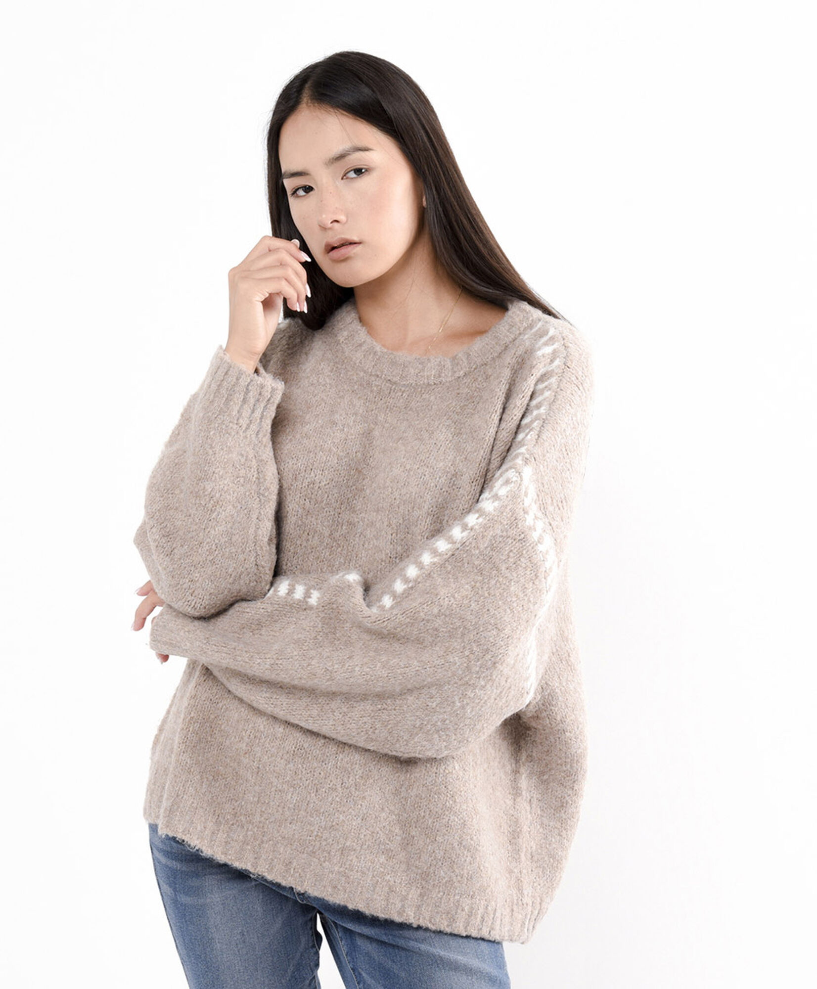 Sweater mujer detalles mangas Sweater mujer detalles mangas