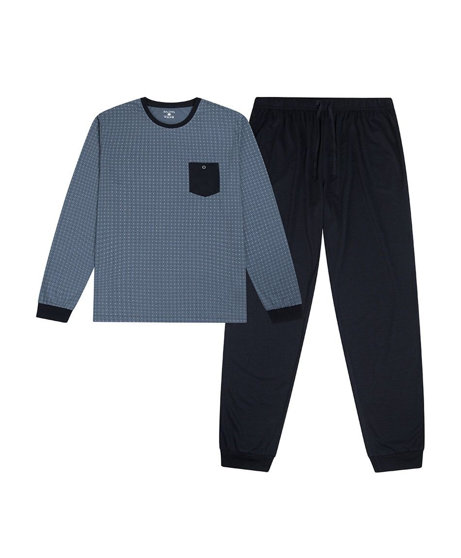 Pijama hombre bolsillo bot&oacute;n