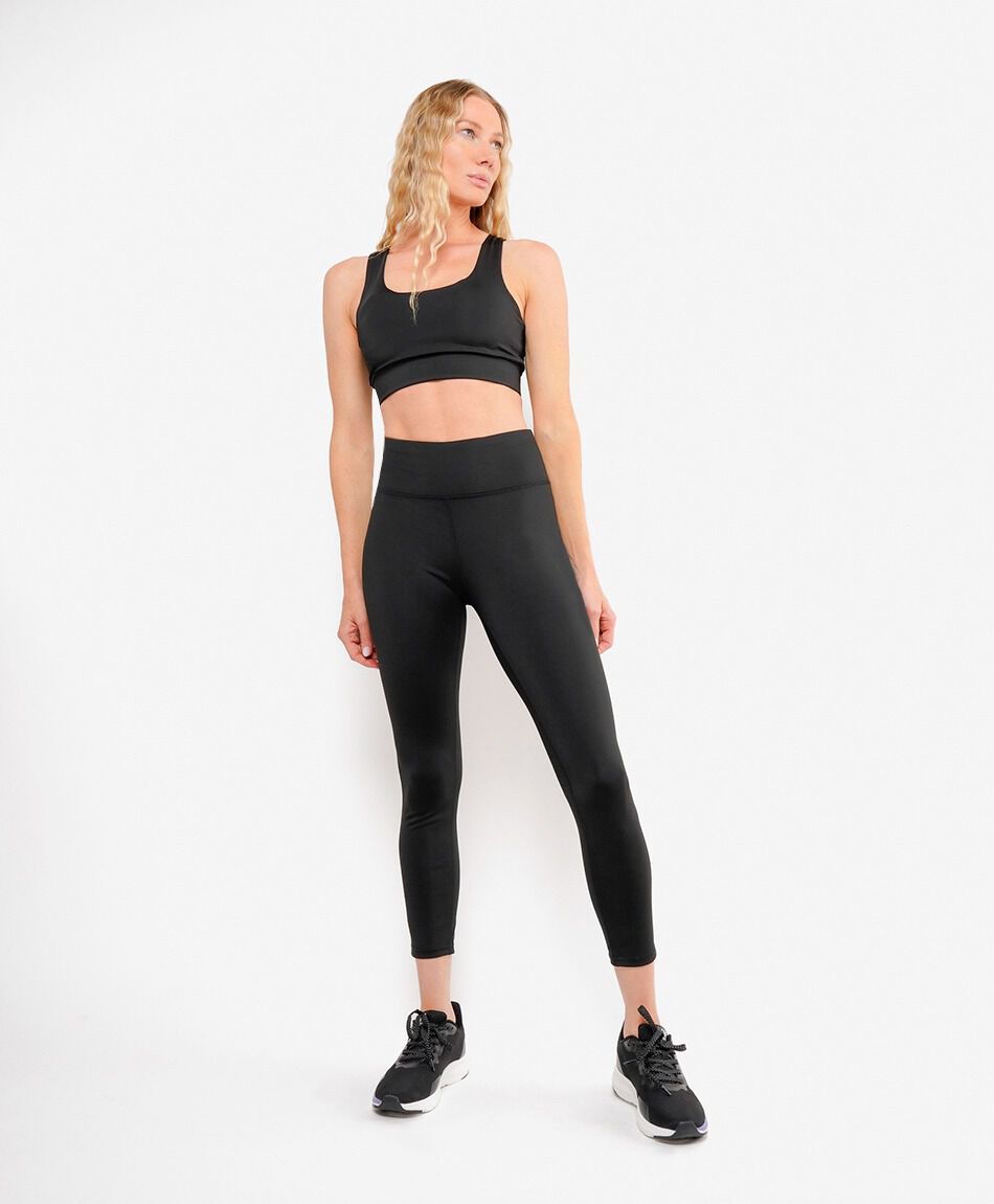 Calza deportiva mujer lisa tiro alto