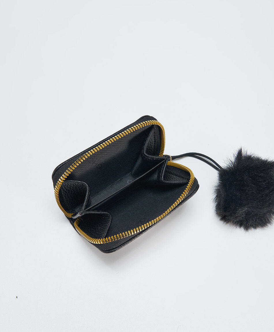 Mini cartera mujer pompon