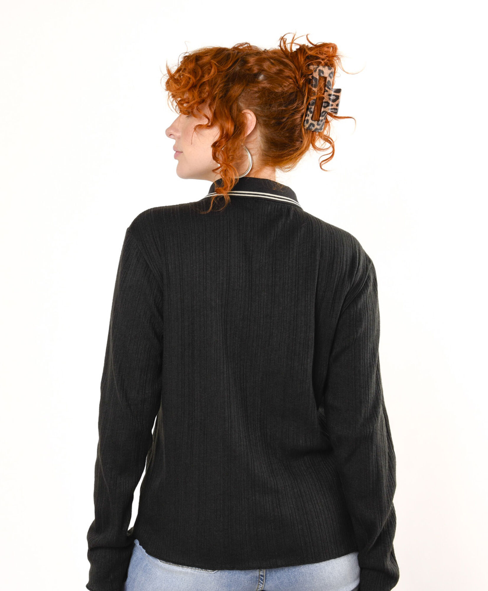 Polera mujer botones y cuello Polera mujer botones y cuello