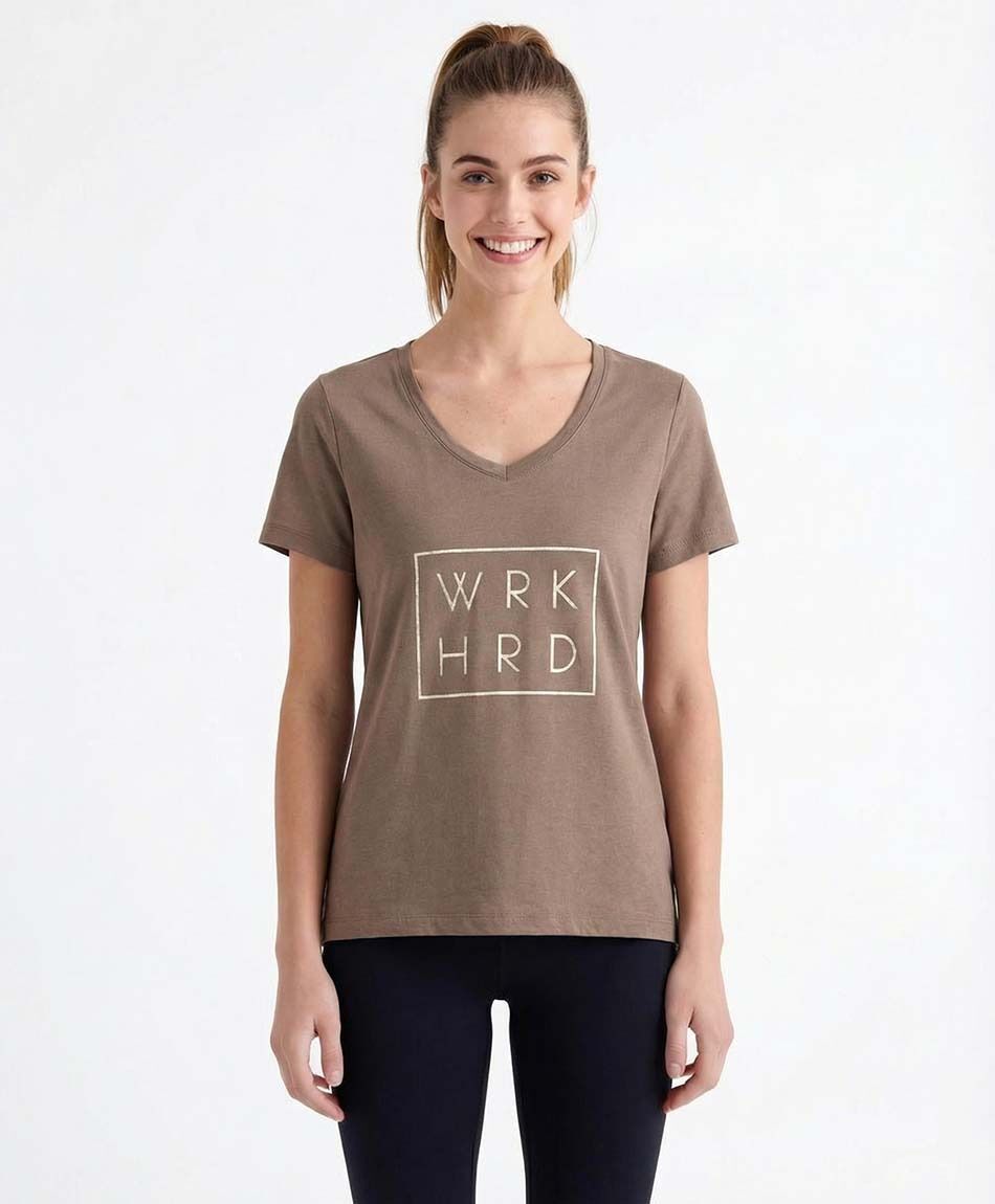 Polera deportiva mujer work hard