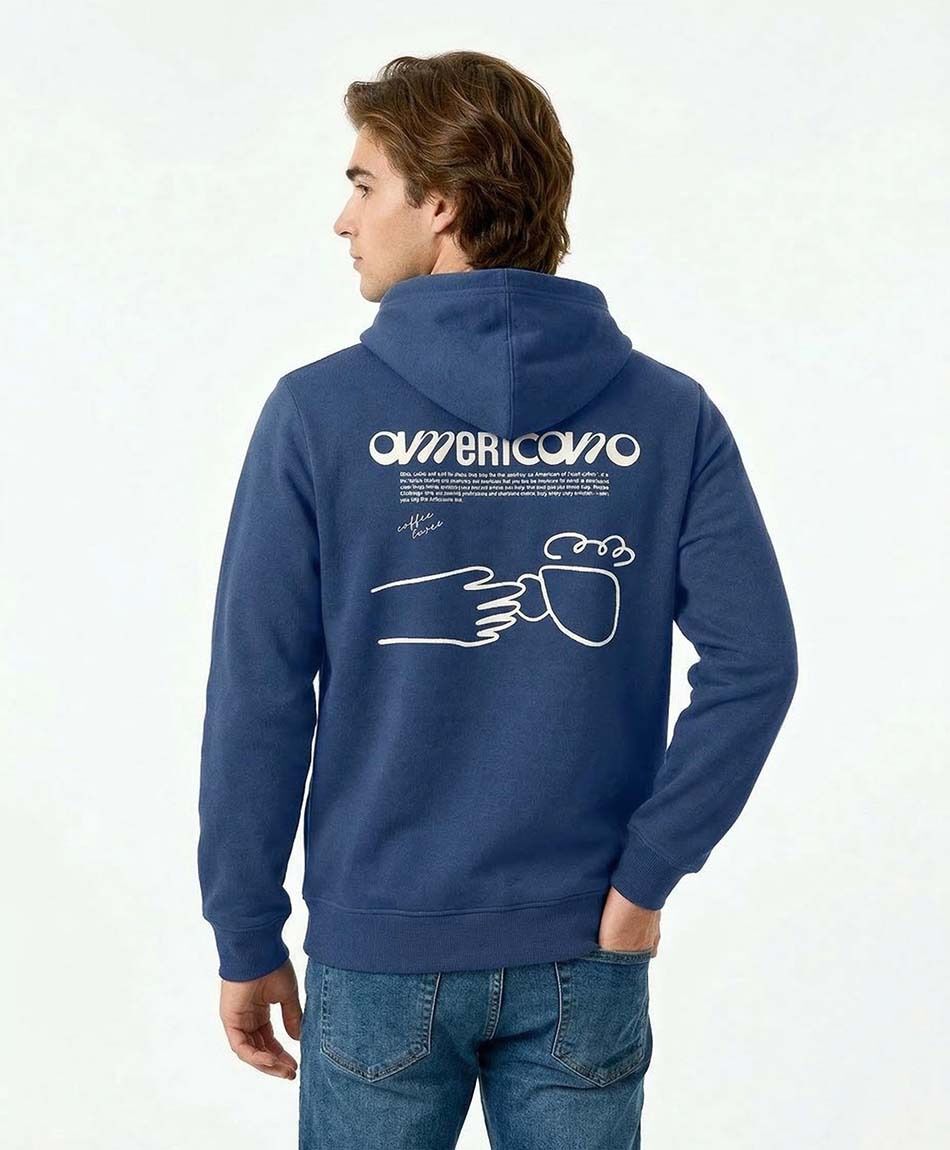 Poler&oacute;n hombre doble estampado americano