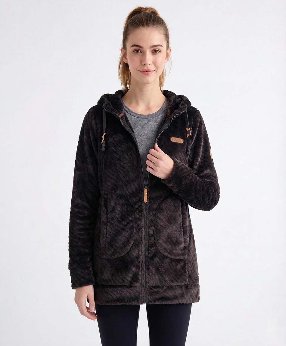 Polar deportivo mujer negro largo