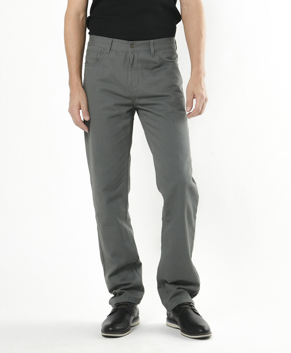 Pantal&oacute;n hombre liso gris verdoso