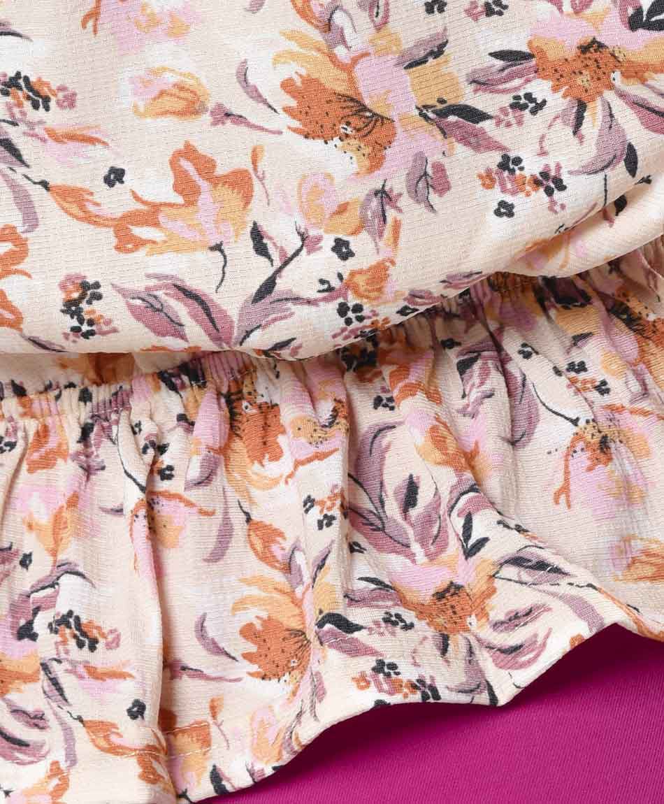 Polera mujer floral lazo