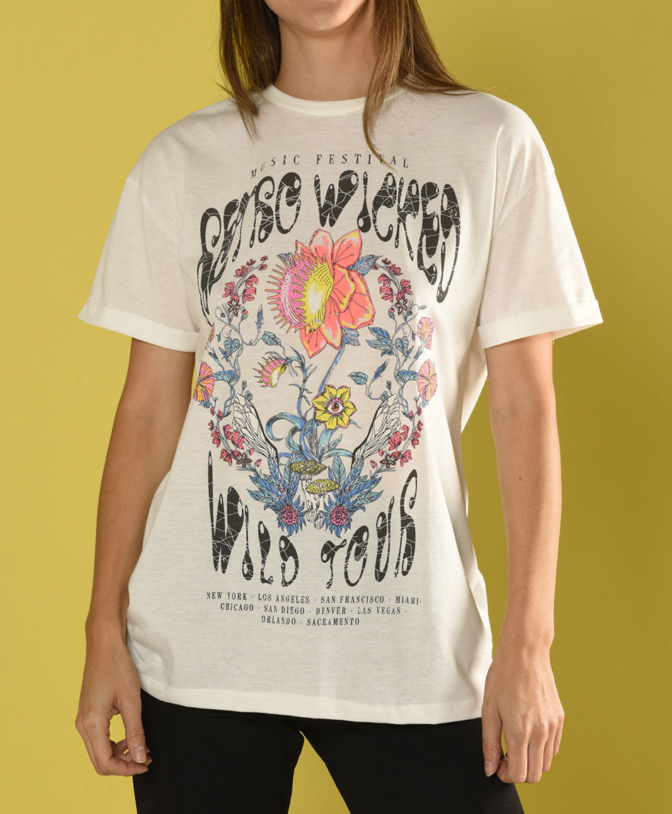 Polera over estampada