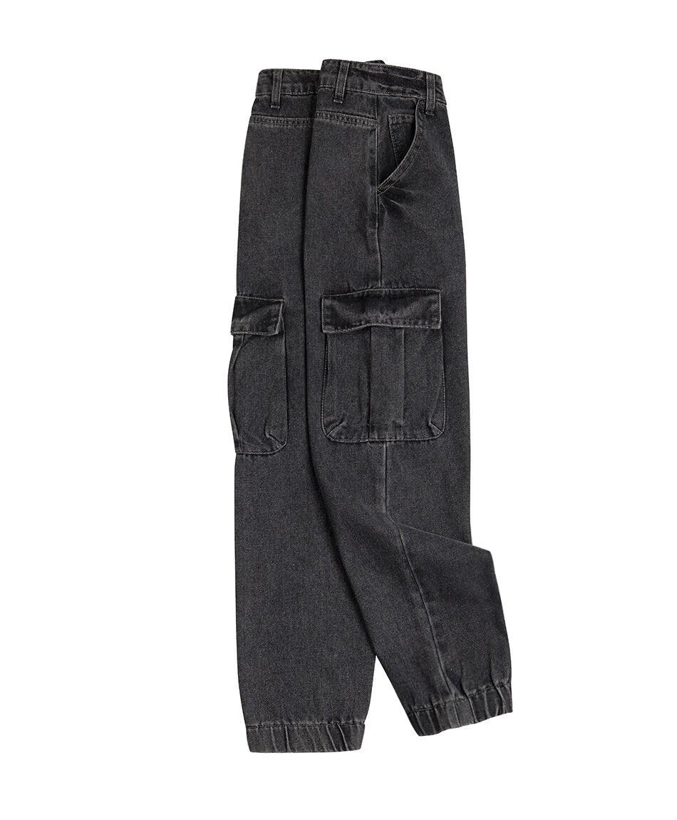 Pantal&oacute;n ni&ntilde;o  cargo black