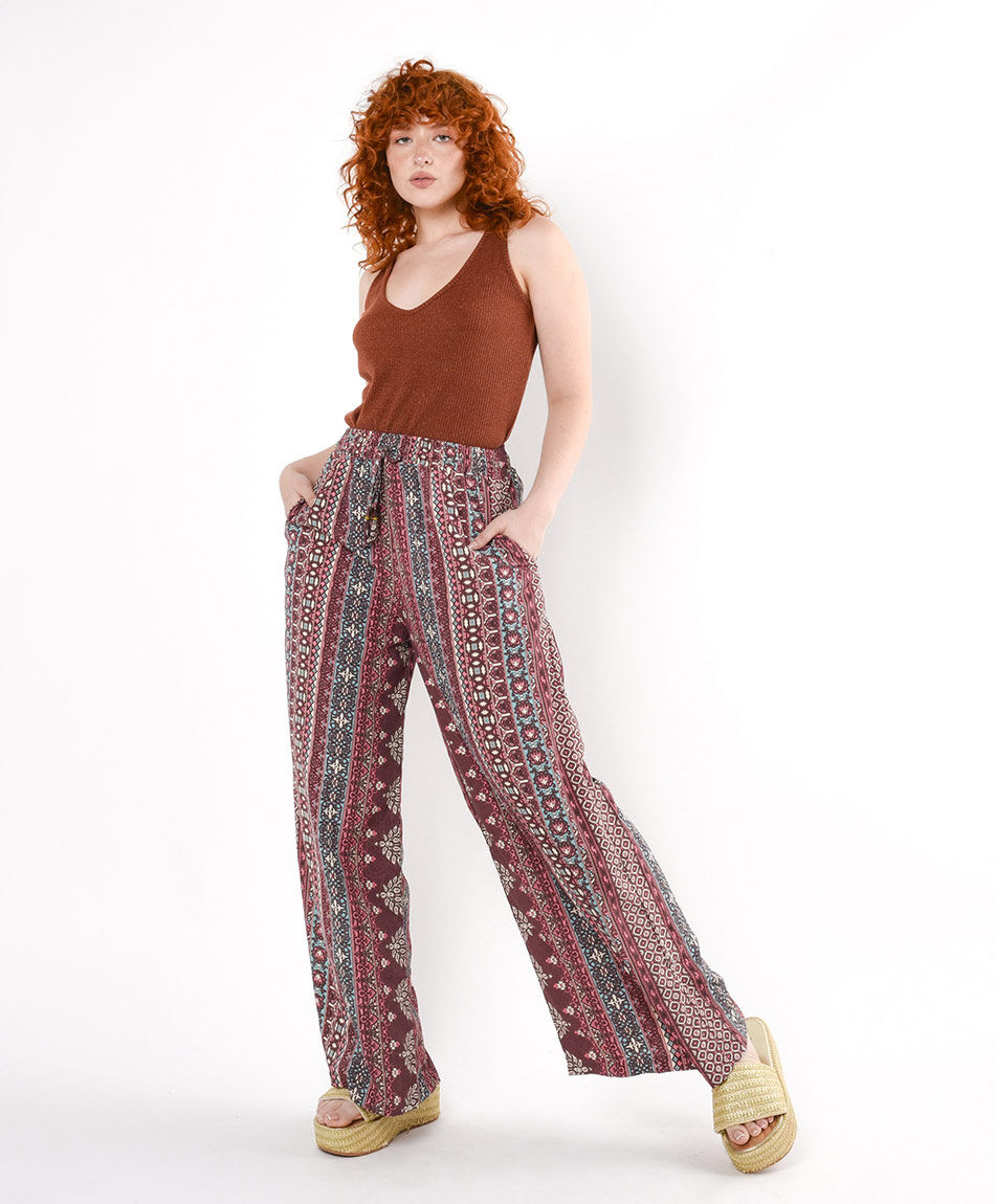 Pantal&oacute;n mujer print lineal