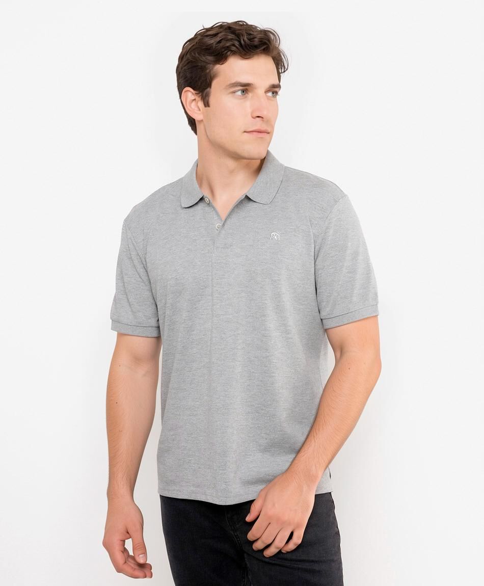 Polera hombre lisa cuello piqu&eacute;