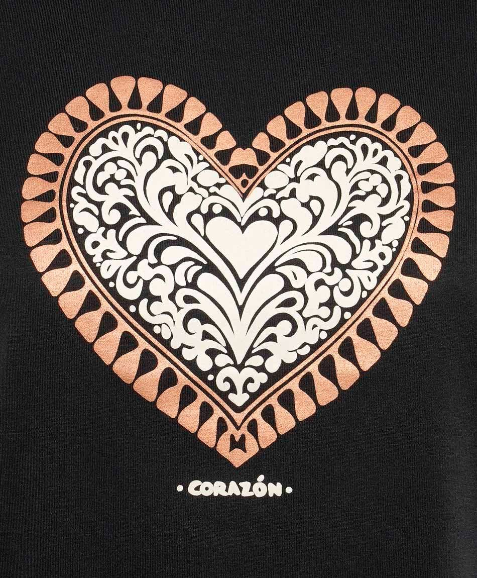 Polera mujer estampado corazon