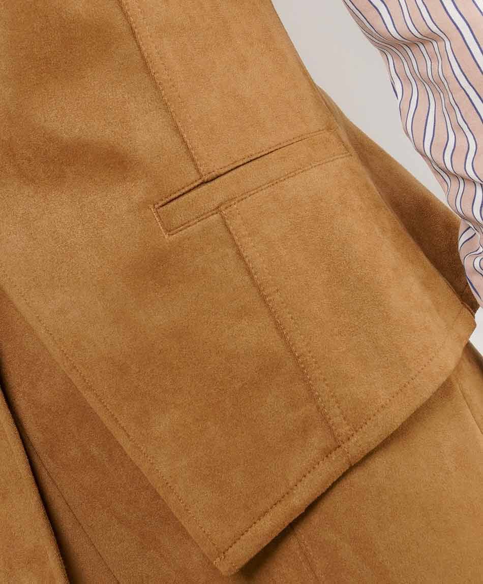 Vest mujer suede camel
