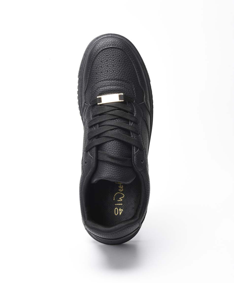 Zapatilla mujer lisa metal dorado