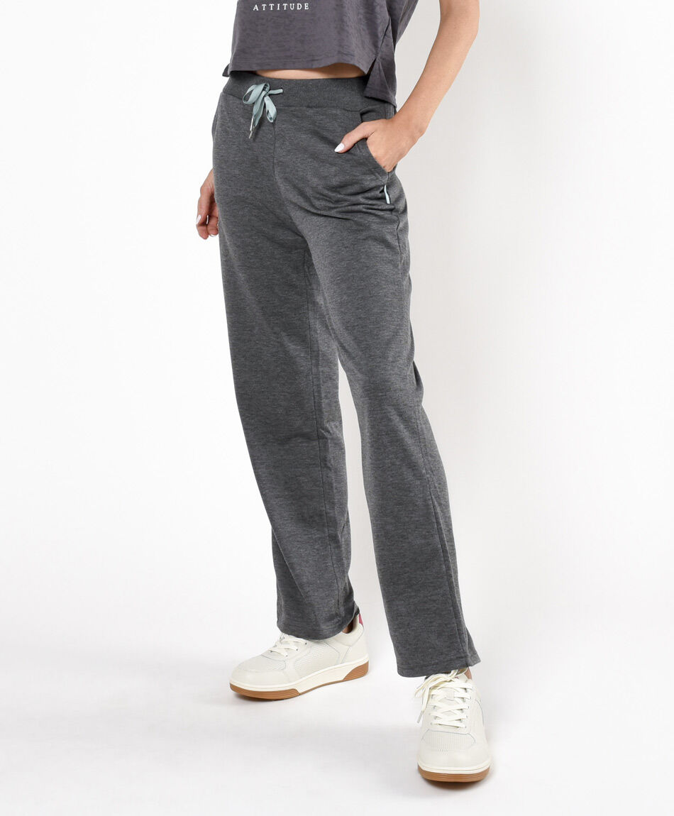 Pantal&oacute;n de buzo mujer b&aacute;sico gris