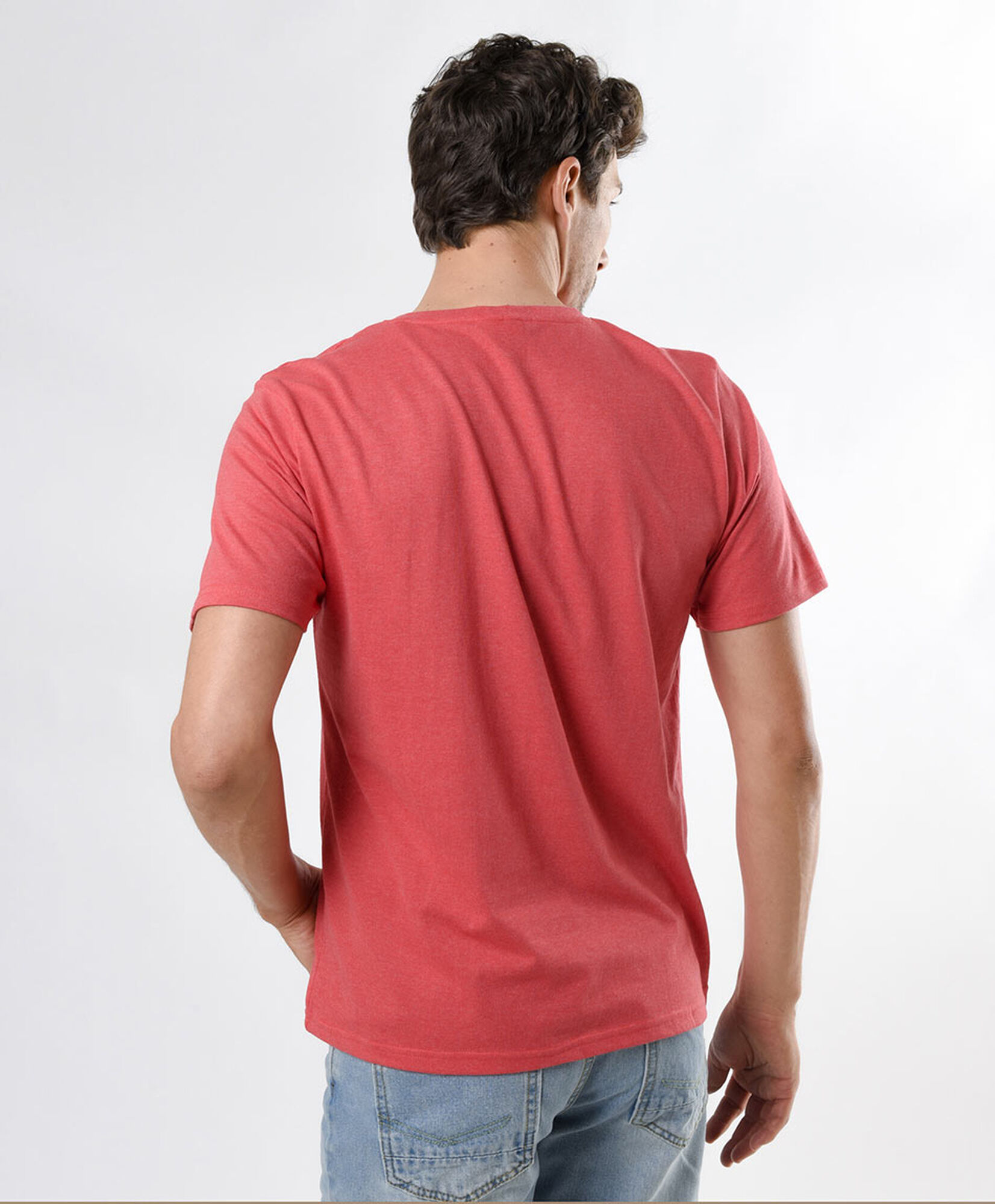 Polera hombre jaspeada texto Polera hombre jaspeada texto