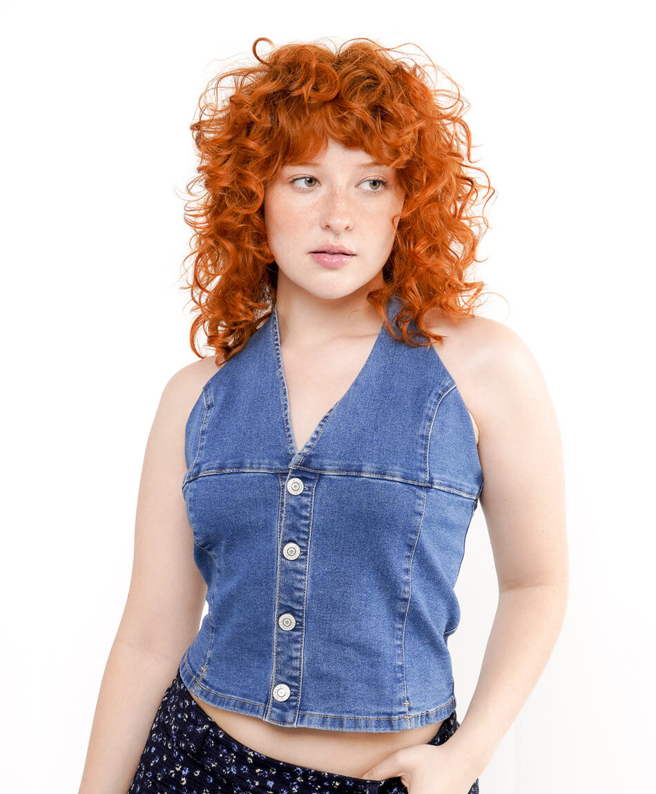 Blusa mujer dise&ntilde;o mezclilla