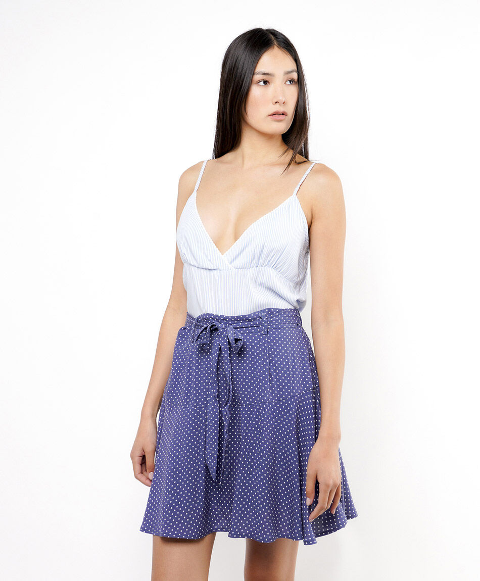 Mini falda mujer short puntos