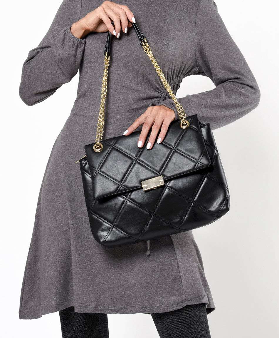 Cartera mujer cuadros cadena