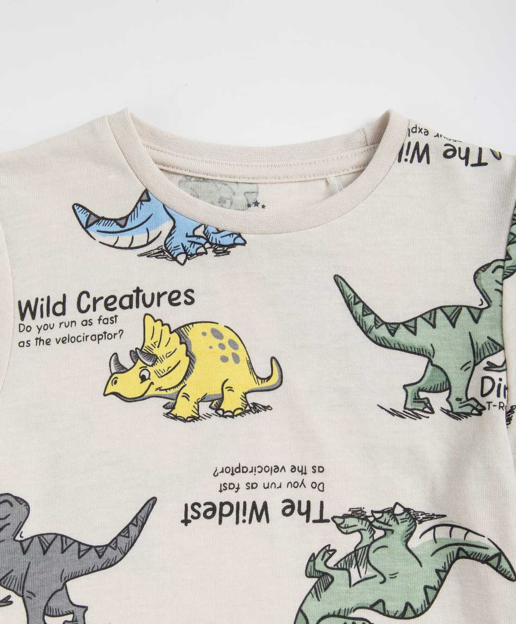 Polera bebé dinosaurios texto Polera bebé dinosaurios texto