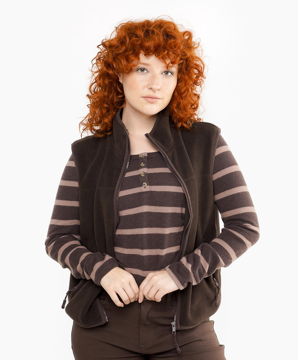 Polar mujer entallado sin mangas caf&eacute;